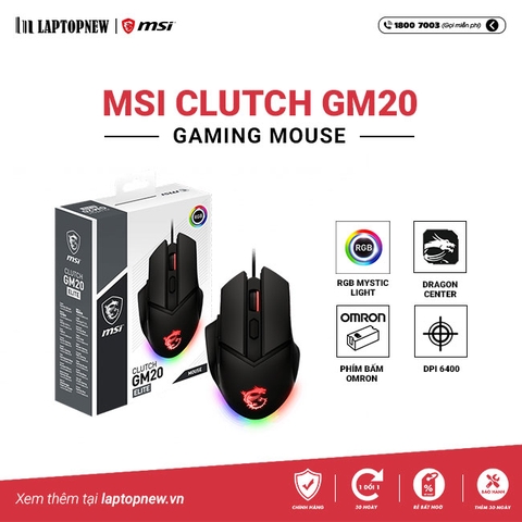 MSI - Mouse Gaming CLUTCH GM20 (Black)