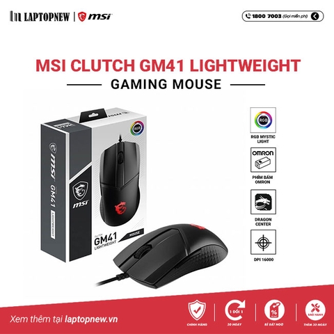 Mouse Gaming - MSI Clutch GM41 Lightweight (black).