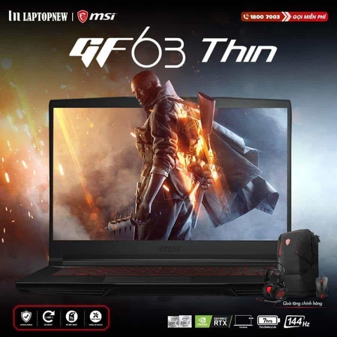 Laptopnew - MSI GF63 8RC - 243VN khuyến mãi quà tặng