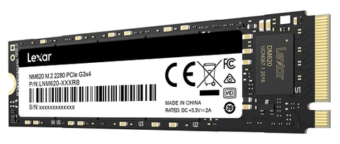 SSD 1TB M2 PCle Gen3x4 for Laptop - Lexar NM620 (Read/Write: 3300MBs / 3000MBs)