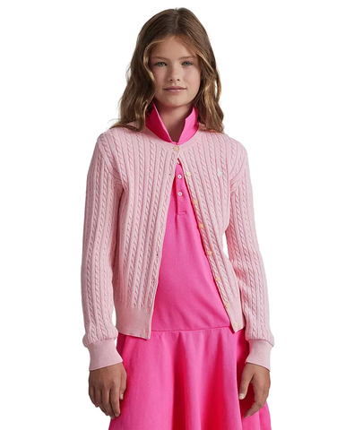 Big Girls Cable-Knit Cotton Cardigan