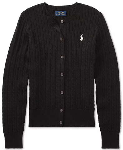 Big Girls Cable-Knit Cotton Cardigan