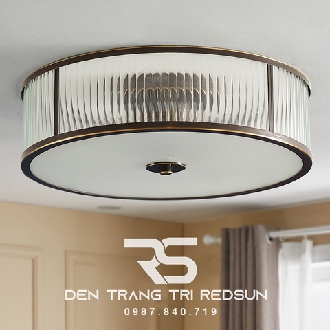 Đèn Ốp Trần Phòng Khách, Phòng Ngủ Phong Cách Indochine Chất Liệu Thuỷ Tinh IDC-014