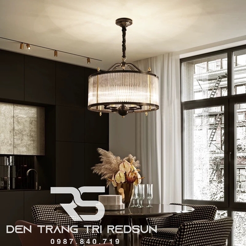 Đèn Thả Trần Phong Cách Indochine Chất Liệu Thuỷ Tinh IDC-015