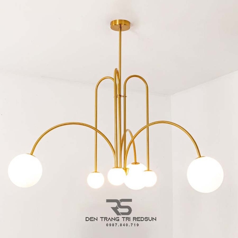 Đèn Chùm Phòng Khách Hiện Đại Bắc Âu Choá Thuỷ Tinh DC-L012