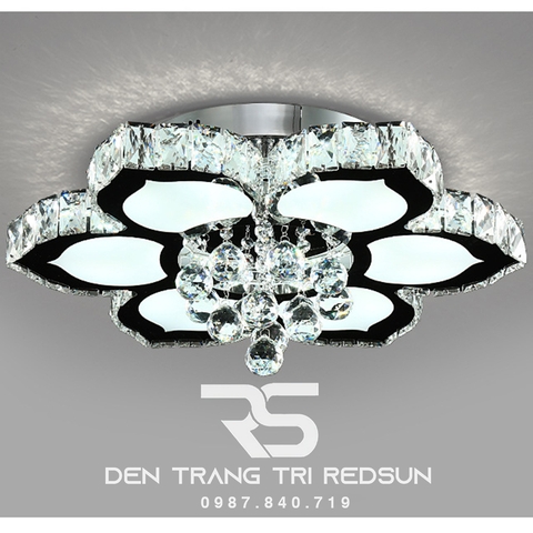 Đèn Mâm Mica Pha Lê Ốp Trần Phòng Khách Hiện Đại MKPL-02