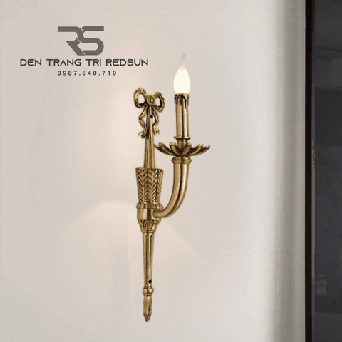 Đèn Tường Nến Chất Liệu Đồng Đá Phong Cách Cổ Điển DT-CA745/1