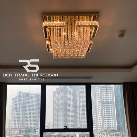 Đèn Mâm Pha Lê Ốp Trần Phòng Khách Hiện Đại M9196