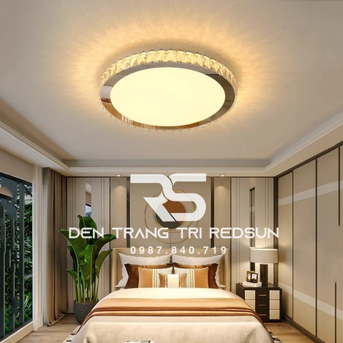 Đèn Mâm Mica Pha Lê Ốp Trần Phòng Khách Hiện Đại MKPL-013
