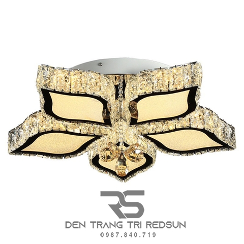 Đèn Mâm Mica Pha Lê Ôp Trần Phòng Khách Hiện Đại MKPL-08