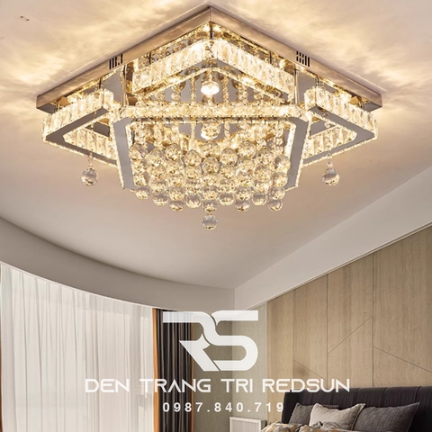 Đèn Mâm Pha Lê Ốp Trần Phòng Khách Hiện Đại M9240
