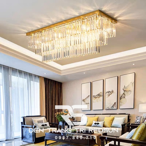 Đèn Mâm Pha Lê Ốp Trần Phòng Khách, Bàn Ăn Hiện Đại MV9197