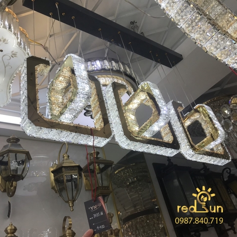 Đèn thả 6 ô vuông pha lê nghệ thuật DC-C7635