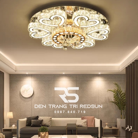 Đèn Mâm Pha Lê Ốp Trần Phòng Khách Hiện Đại M9242