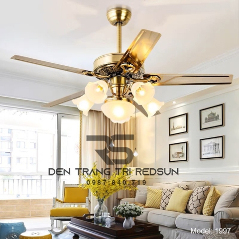 Quạt Trần Đèn Trang Trí Phòng Khách, Phòng Ngủ - 1997