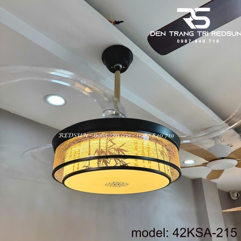 Quạt Trần Đèn Cánh Cụp Xòe Trang Trí Phòng Khách, Phòng Ngủ - 42KSA-215