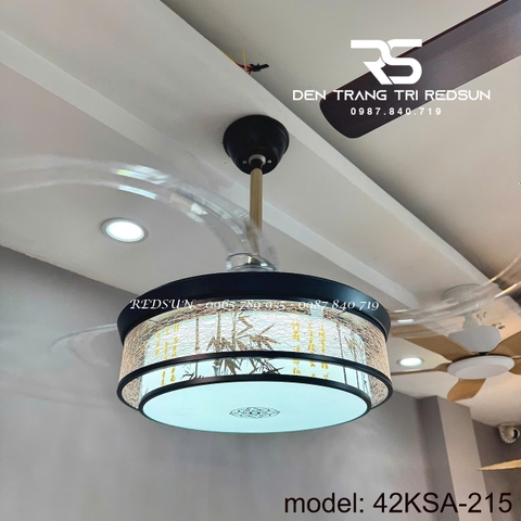 Quạt Trần Đèn Cánh Cụp Xòe Trang Trí Phòng Khách, Phòng Ngủ - 42KSA-215