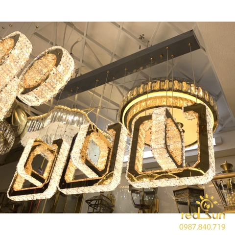 Đèn thả 6 ô vuông pha lê nghệ thuật DC-C7635