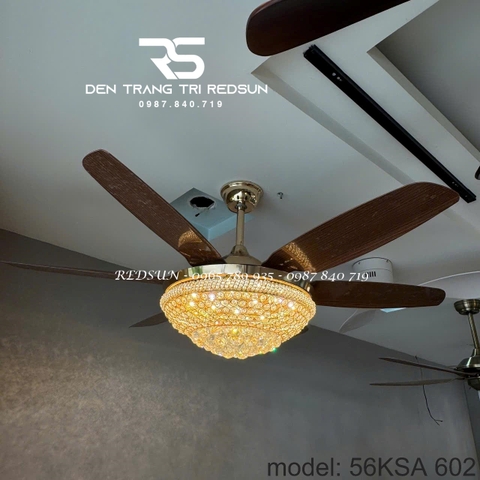 Quạt Trần Đèn Trang Trí Phòng Khách, Phòng Ngủ - 56KSA 602