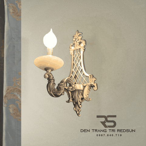Đèn Tường Nến Chất Liệu Đồng Đá Phong Cách Cổ Điển DT-CA658/1