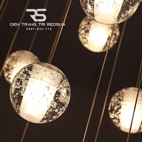 Đèn Thả Trần Hiện Đại Bocci Lắp Thông Tầng  Cầu Thang, Phòng Khách, Bàn Ăn Chất Liệu Pha Lê HTK009