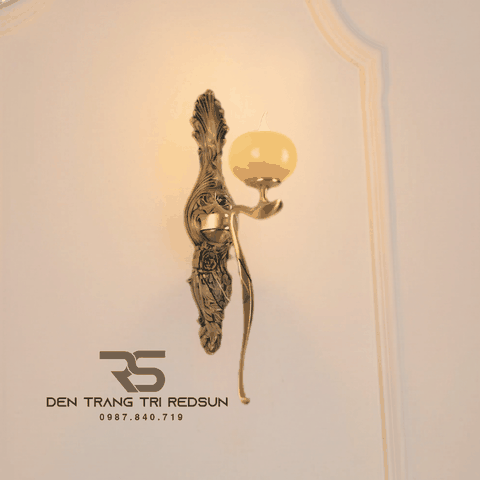 Đèn Tường Nến Chất Liệu Đồng Đá Phong Cách Cổ Điển DT-C3001
