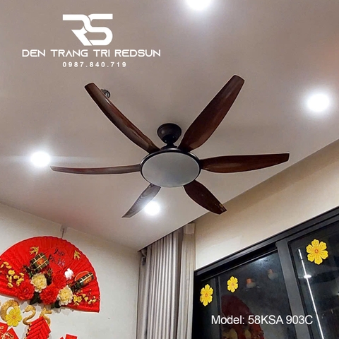 Quạt Trần Đèn Trang Trí Phòng Khách, Phòng Ngủ - 58KSA 903C