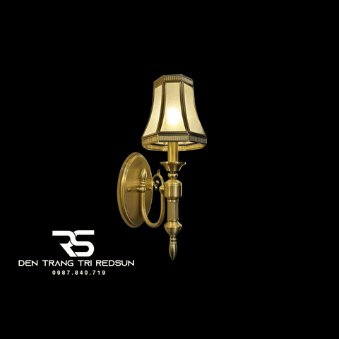 Đèn Tường Nến Chất Liệu Đồng Đá Phong Cách Cổ Điển DT-C2019