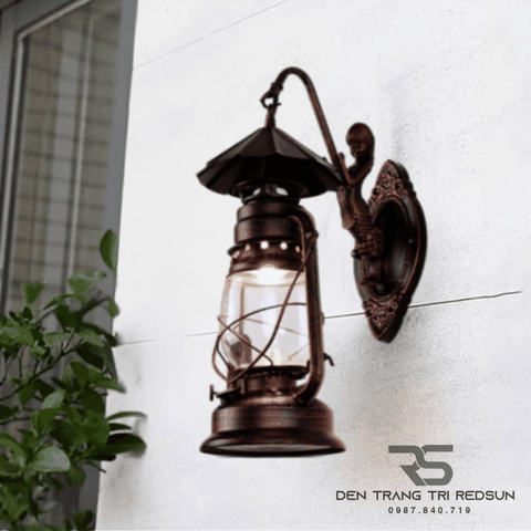 Đèn Tường Cổ Điển Giả Đèn Dầu Chao Thủy Tinh Trang Trí Phòng Khách, Phòng Ngủ, Cầu Thang DT-C6116/1