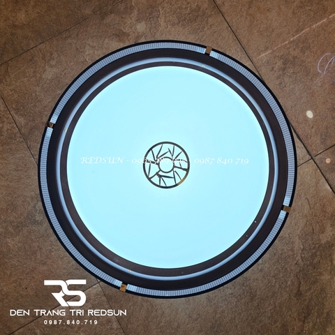 Đèn Mâm Ốp Trần Gỗ Phòng Thờ, Phòng Khách Hình Tròn OPGO-C25042