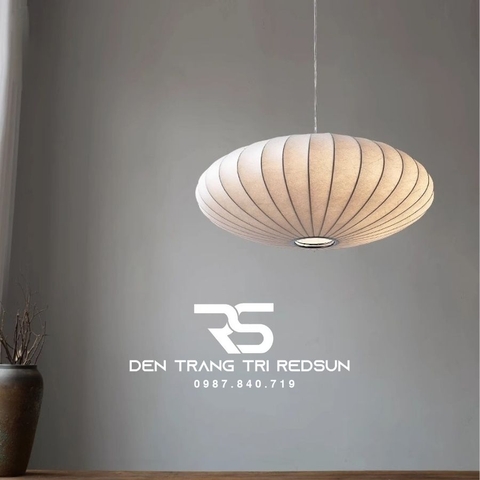 Đèn Thả Vải Hiện Đại Hình Bí Ngô Lắp Phòng Khách, Phòng Ăn, Thông Tầng Phong Cách Nhật Bản Wabi-sabi DC-T116