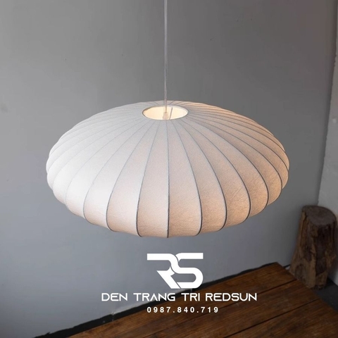 Đèn Thả Vải Hiện Đại Hình Bí Ngô Lắp Phòng Khách, Phòng Ăn, Thông Tầng Phong Cách Nhật Bản Wabi-sabi DC-T116