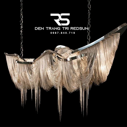Đèn Chùm Pha Lê Tua Rua Trang Trí Phòng Khách, Phòng Ăn, Sảnh Khách Sạn, Nhà Hàng Phong Cách Italia Hiện Đại DCP-008