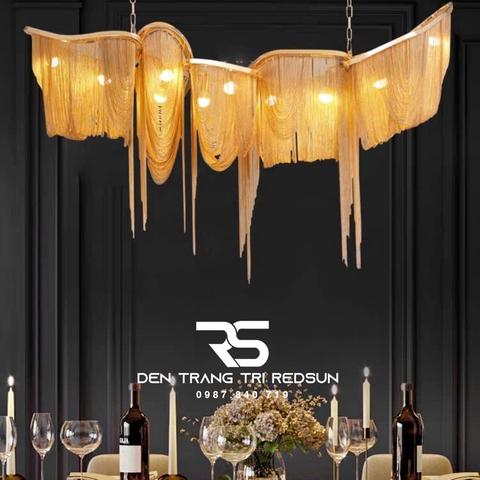 Đèn Chùm Pha Lê Tua Rua Trang Trí Phòng Khách, Phòng Ăn, Sảnh Khách Sạn, Nhà Hàng Phong Cách Italia Hiện Đại DCP-008