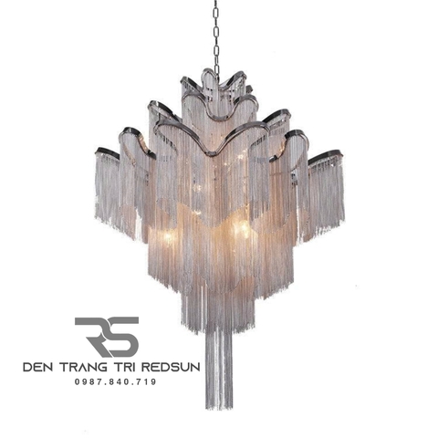 Đèn Chùm Pha Lê Tua Rua Trang Trí Phòng Khách, Phòng Ăn, Sảnh Khách Sạn, Nhà Hàng Phong Cách Italia Hiện Đại DCP-009
