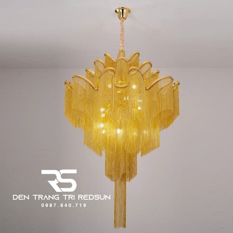 Đèn Chùm Pha Lê Tua Rua Trang Trí Phòng Khách, Phòng Ăn, Sảnh Khách Sạn, Nhà Hàng Phong Cách Italia Hiện Đại DCP-009