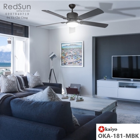 Quạt trần đèn KaiyoKukan OKA-181-MBK