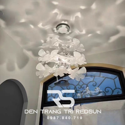 Đèn Thả Trần Hiện Đại Cánh Hoa Bay Thả Kép Chất Liệu Mica Phong Cách Bắc Âu CDT-T043