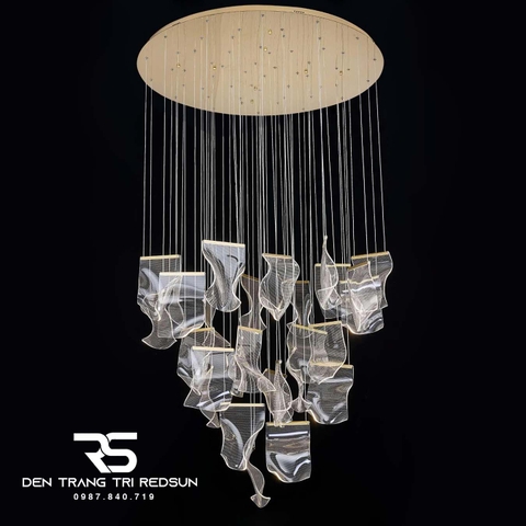 Đèn Chùm Hiện Đại Lắp Thông Tầng, Sảnh Khách Sạn Thác Nước Phong Cách Bắc Âu MA05444C-028-2.4G