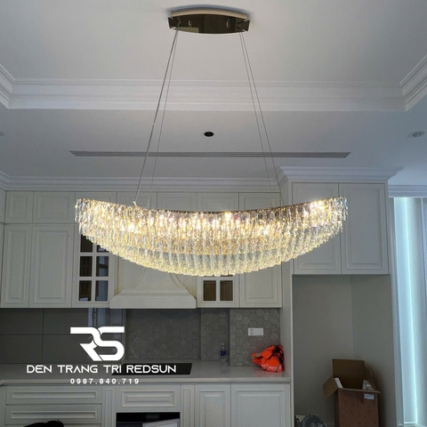Đèn Chùm Pha Lê Cao Cấp Lắp Bàn Ăn, Bàn Đảo, Quầy Lễ Tân Phong Cách Hiện Đại TPL021