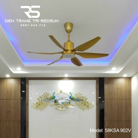 Quạt Trần Đèn Trang Trí Phòng Khách, Phòng Ngủ - 58KSA 902V