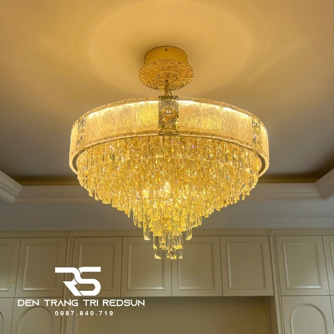 Đèn Chùm Pha Lê Cao Cấp Lắp Phòng Khách, Phòng Ngủ, Khách Sạn, Nhà Hàng Phong Cách Hiện Đại Dáng Tròn TPL326