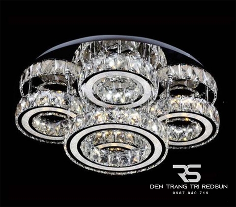 Đèn Mâm Mica Pha Lê Ốp Trần Phòng Khách Hiện Đại MKPL-114