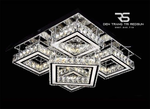 Đèn Mâm Mica Pha Lê Ốp Trần Phòng Khách Hiện Đại MKPL-115