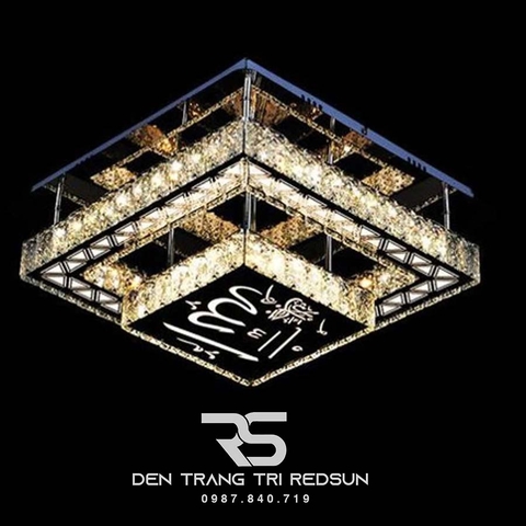 Đèn Mâm Mica Pha Lê Ốp Trần Phòng Khách Hiện Đại MKPL-117