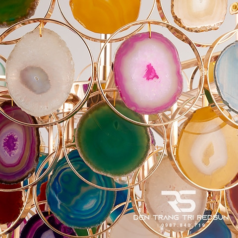 Đèn Chùm Phòng Khách Đá Mã Não Phong Cách Bắc Âu DC-T063