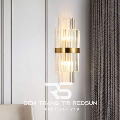 Đèn tường pha lê trang trí phòng khách hiện đại DT2503 Vàng
