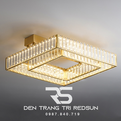Đèn Mâm Pha Lê Ốp Trần Phòng Khách Hiện Đại MV9199