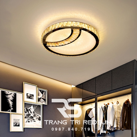 Đèn Mâm Mica Pha Lê Ốp Trần Phòng Khách Hiện Đại MKPL-022