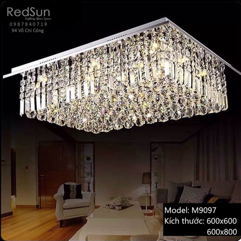 Đèn Ốp Trần Pha Lê Mâm Vuông Phong Cách Hiện Đại  M9097